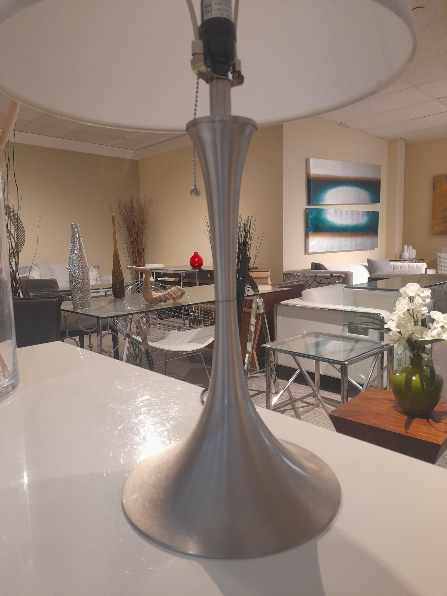 Silver Fluted Lamp