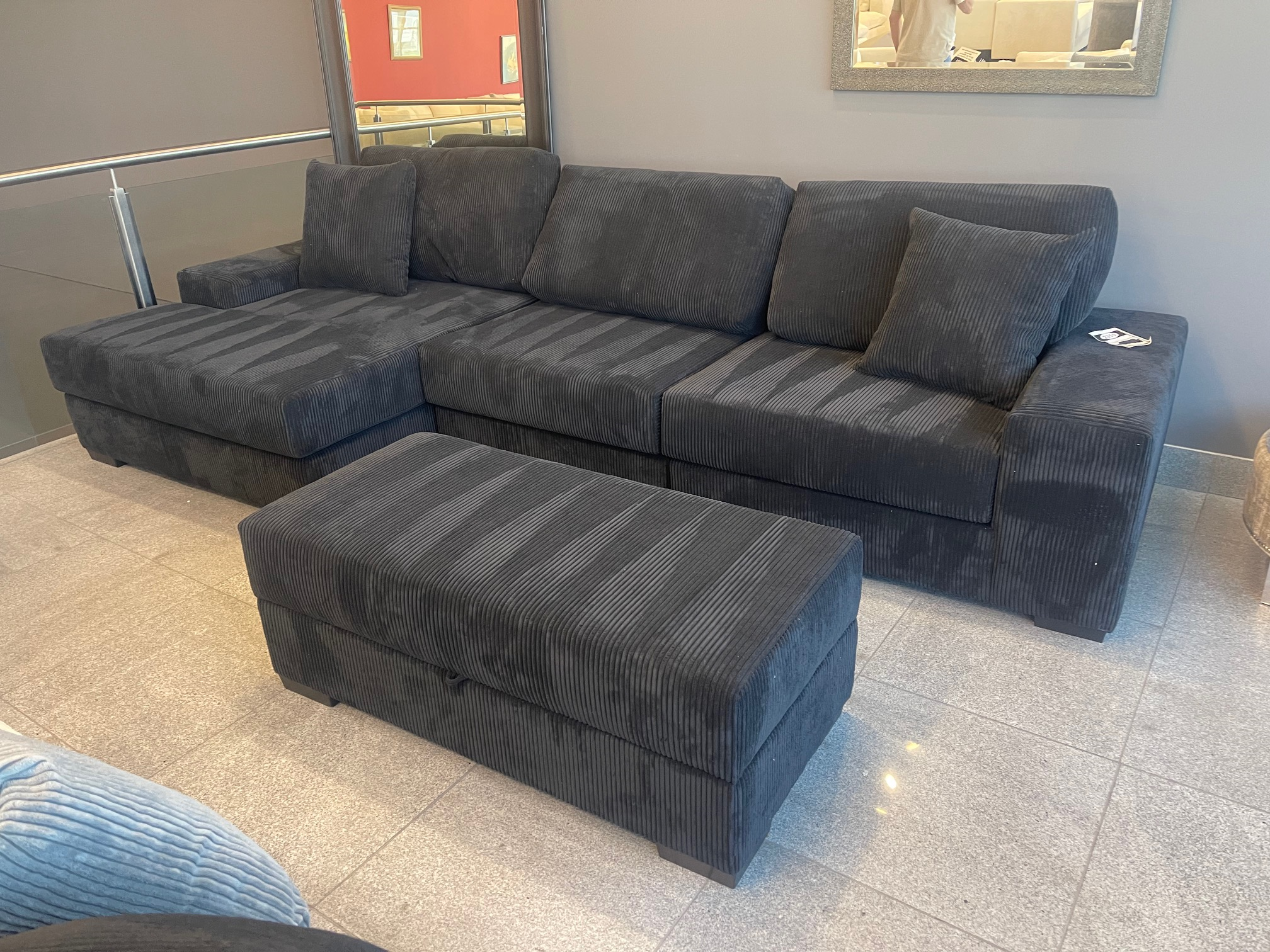 Midnight Sectional + Ottoman